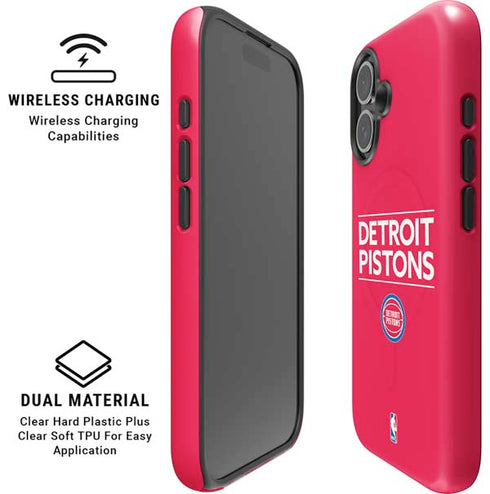 NBA Detroit Pistons Standard - Red iPhone 16 Plus Magsafe Impact Case